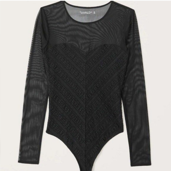 ABERCROMBIE & FITCH: Mesh and Lace Seamless Sweetheart Bodysuit *NWOT* - Picture 6 of 6